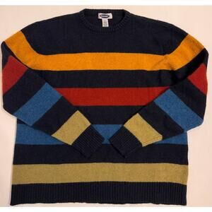 Old Navy Wool Blend Sweater Women's Size XXL Multicolor Striped Crewneck